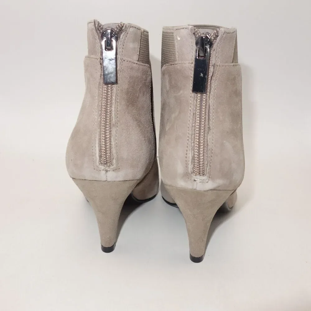 NEW BANDOLINO Bari Beige Elastic Comfort Pointy Toe Kitten Heel Zip Women's 7.5 - Picture 7 of 8